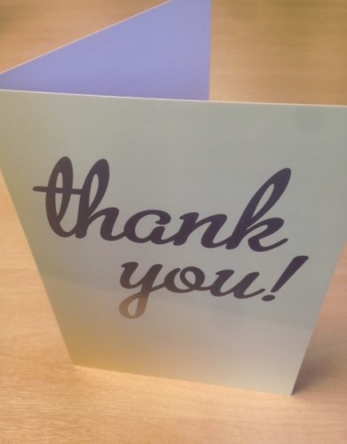 Thank you card - testimonial